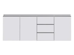 Aparador con cajonera Magic de 3 puertas y 3 cajones blanco brillo 200x40x85 cm