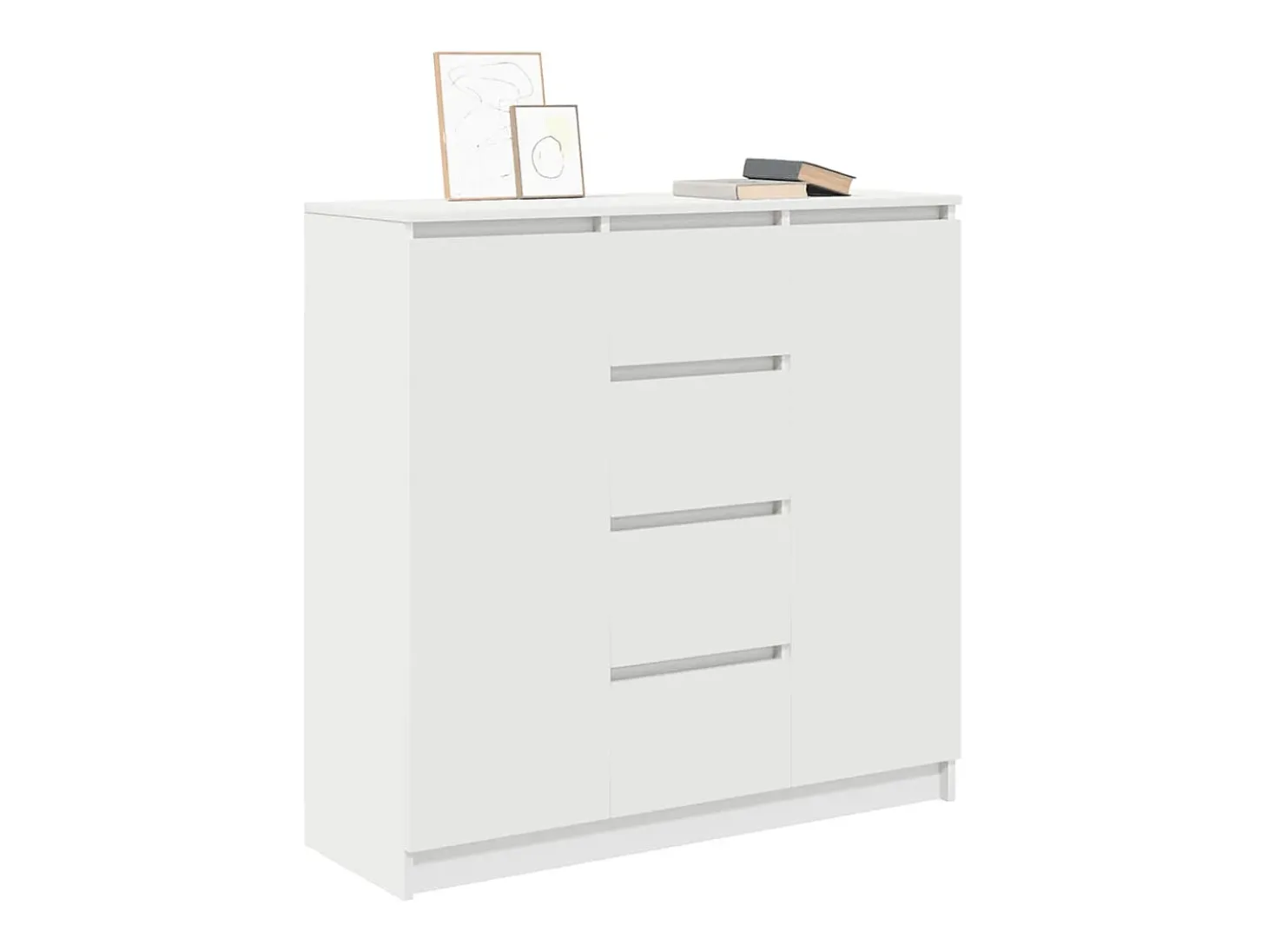 Aparador con cajones blanco 100,5x35x98,5 cm madera ingeniería