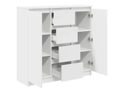 Aparador con cajones blanco 100,5x35x98,5 cm madera ingeniería