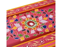Aparador con cajones madera maciza de mango rosa pintado a mano