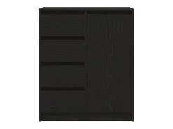 Aparador con cajones roble negro 71x35x84 cm madera de ingeniería
