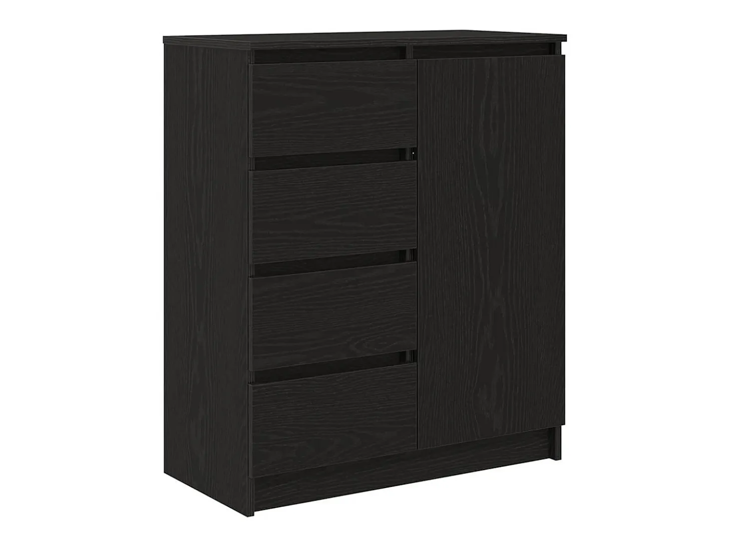 Aparador con cajones roble negro 71x35x84 cm madera de ingeniería