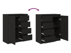 Aparador con cajones roble negro 71x35x84 cm madera de ingeniería