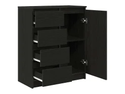 Aparador con cajones roble negro 71x35x84 cm madera de ingeniería