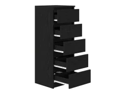 Aparador con cajones roble negro 37,5x35x99cm madera ingeniería