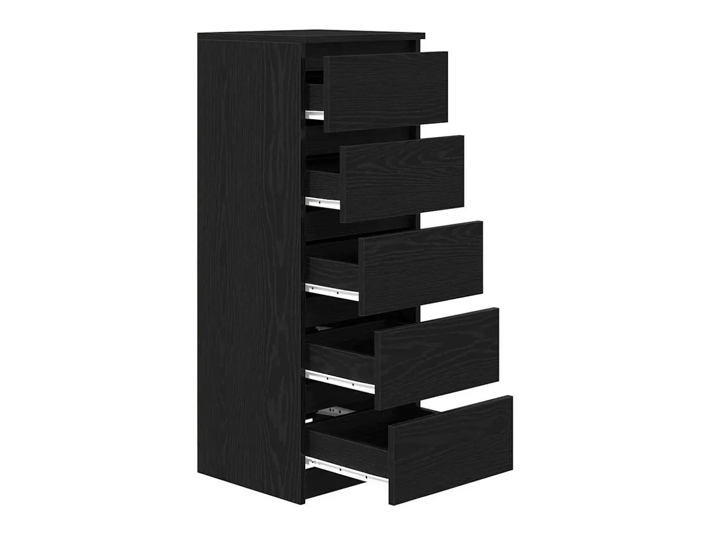 Aparador con cajones roble negro 37,5x35x99cm madera ingeniería