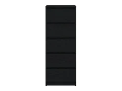 Aparador con cajones roble negro 37,5x35x99cm madera ingeniería