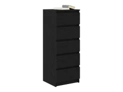 Aparador con cajones roble negro 37,5x35x99cm madera ingeniería
