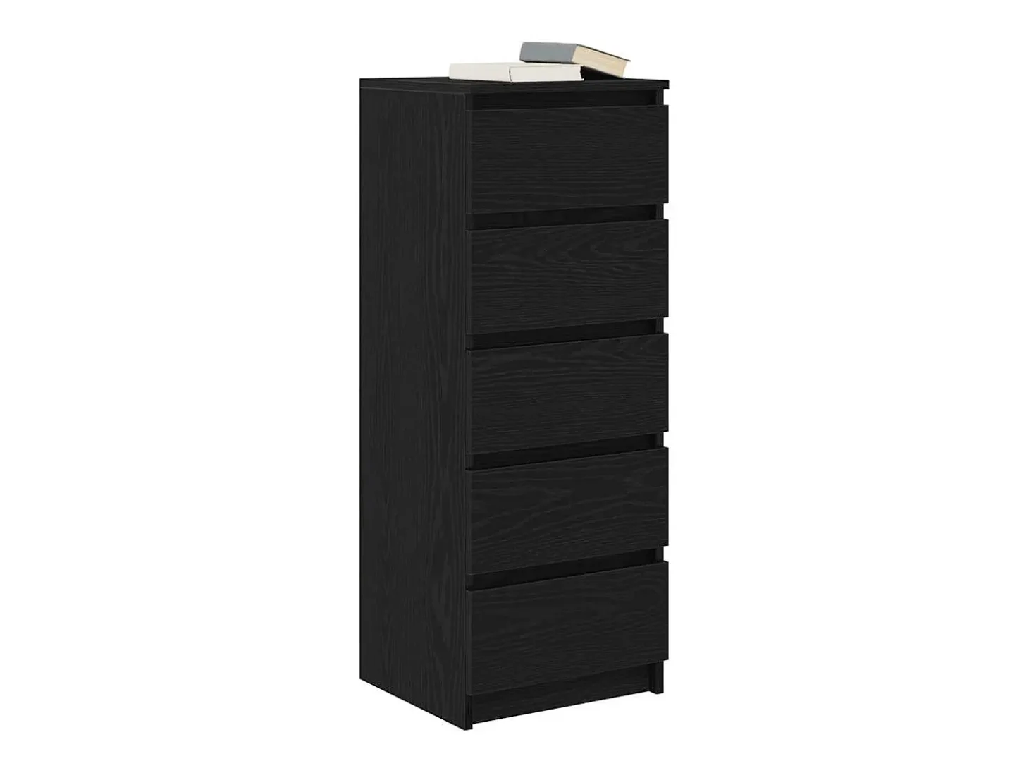 Aparador con cajones roble negro 37,5x35x99cm madera ingeniería