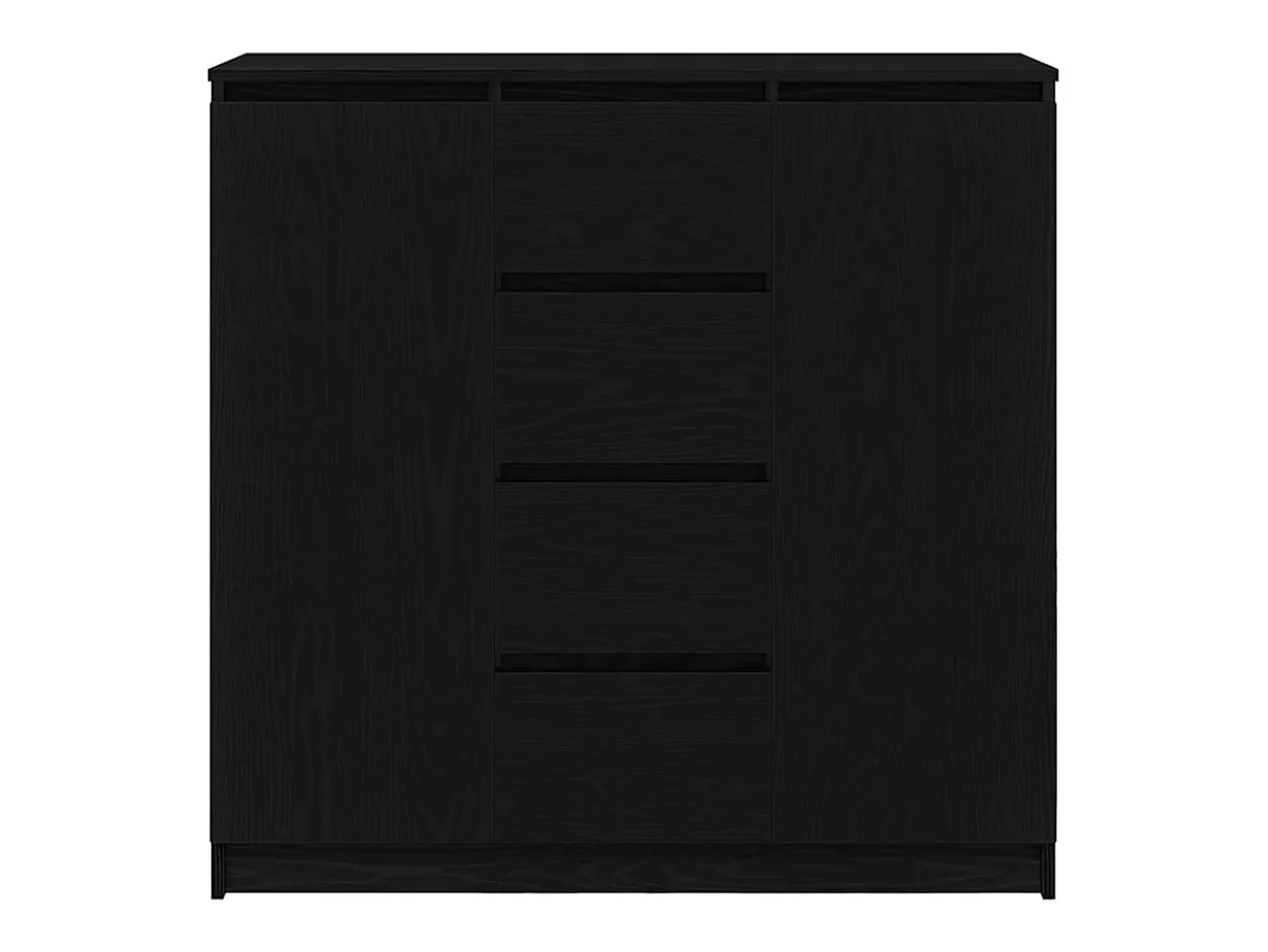 Aparador con cajones roble negro 100,5x35x98,5 cm madera de ingeniería