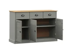 Aparador con cajones VIGO madera maciza pino gris 113x40x75 cm ES48431