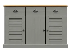Aparador con cajones VIGO madera maciza pino gris 113x40x75 cm ES48431