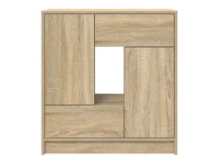 Aparador con cajones y puertas roble Sonoma 70,5x34x74,5 cm