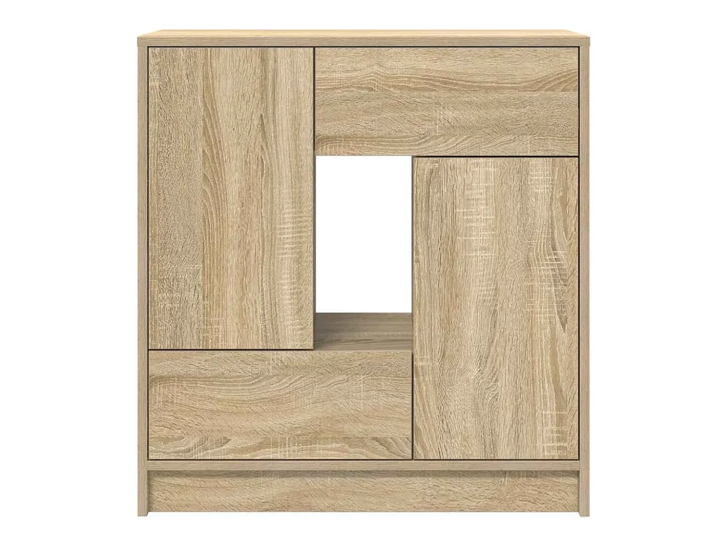 Aparador con cajones y puertas roble Sonoma 70,5x34x74,5 cm