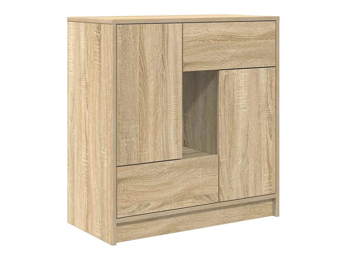 Aparador con cajones y puertas roble Sonoma 70,5x34x74,5 cm