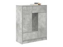 Aparador con cajones y puertas gris hormigón 73x31x90 cm