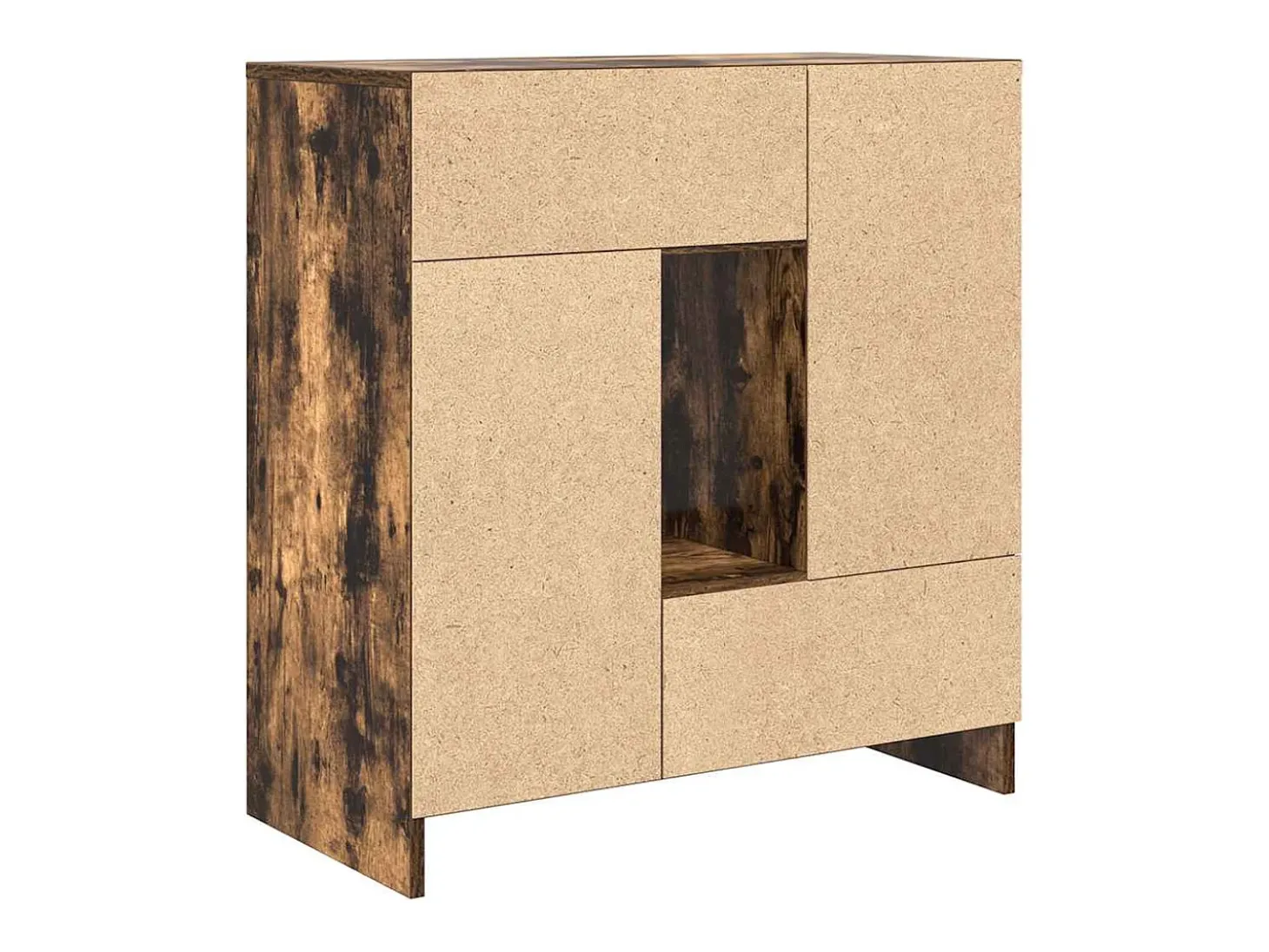 Aparador con cajones y puertas roble ahumado 70,5x34x74,5 cm