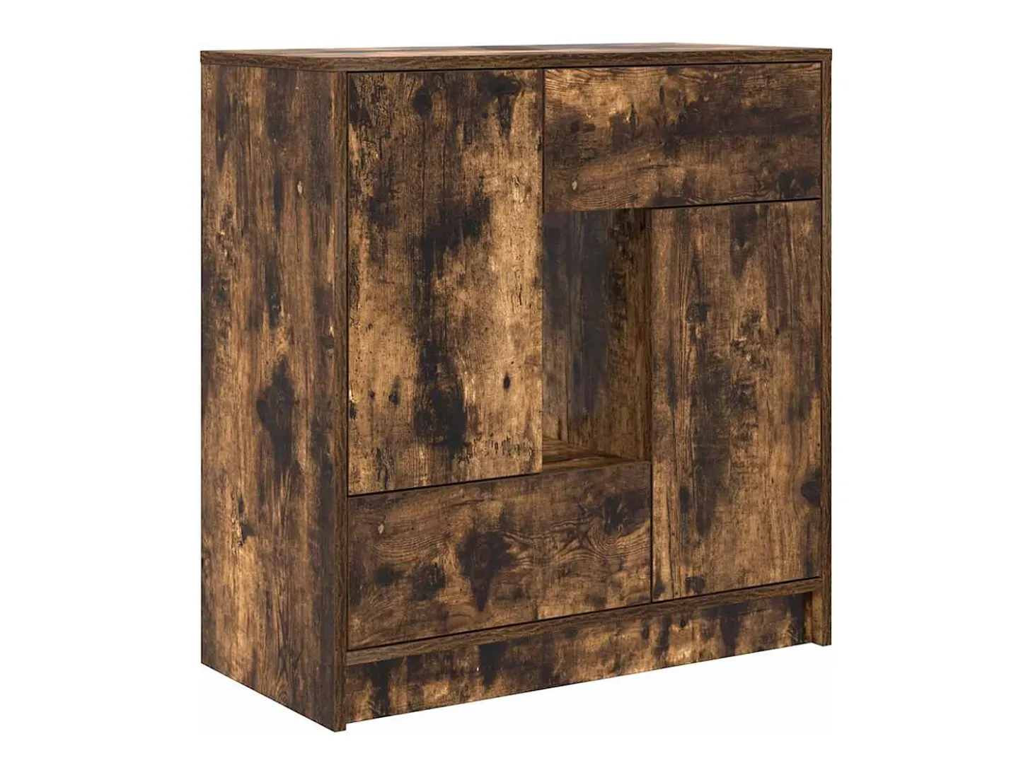 Aparador con cajones y puertas roble ahumado 70,5x34x74,5 cm