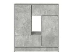 Aparador con cajones y puertas, gris hormigón, 70,5 x 34 x 74,5 cm