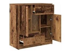 Aparador con cajones y puertas madera vieja 70,5x34x74,5 cm