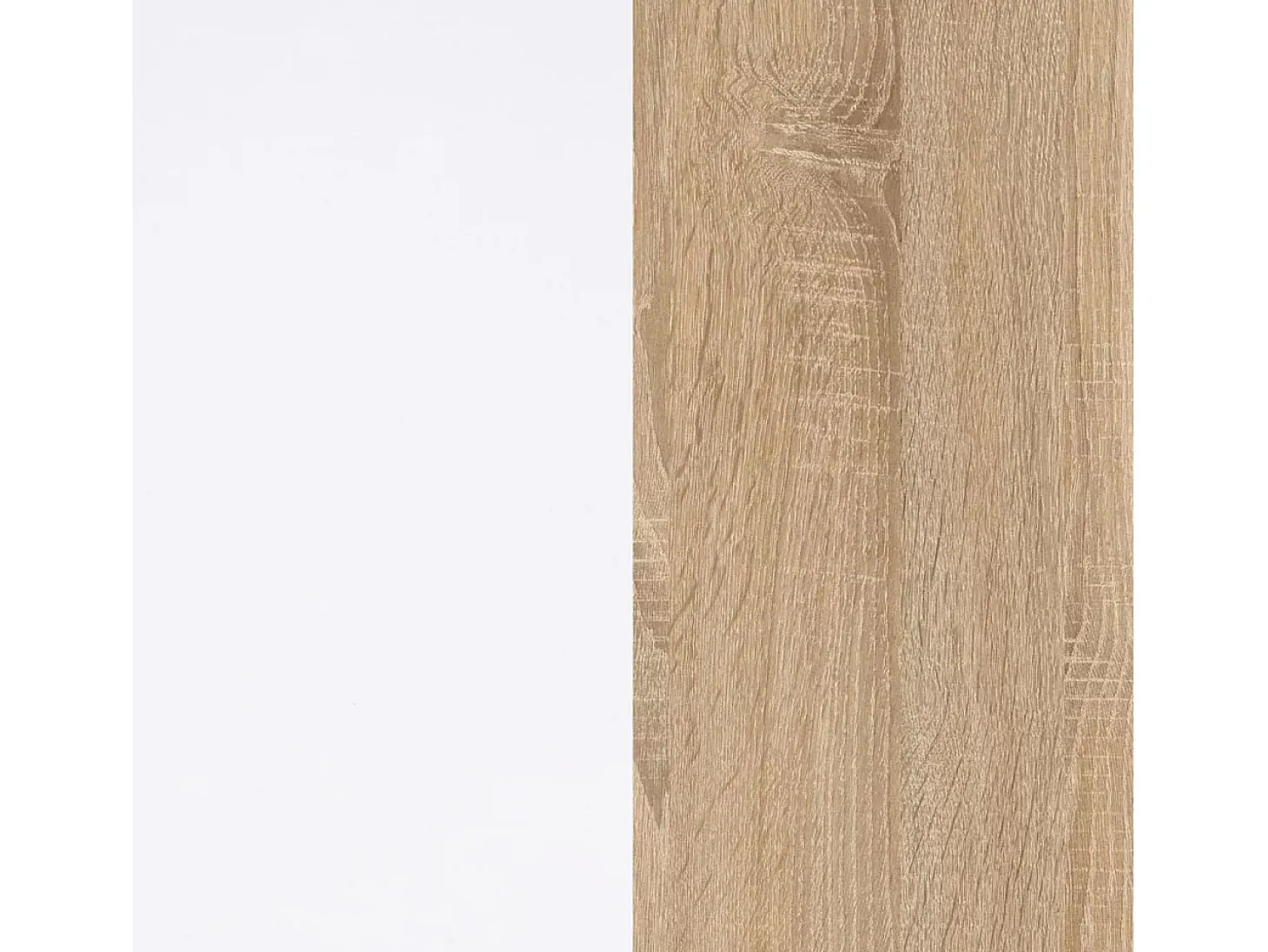 Aparador con gran espacio de almacenamiento en blanco mate y roble canadian 154 cm Lea Blanco Artik (Blanco Mate) - Roble Canadian