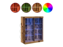 Aparador con iluminación LED en madera vieja 41x37x100 cm