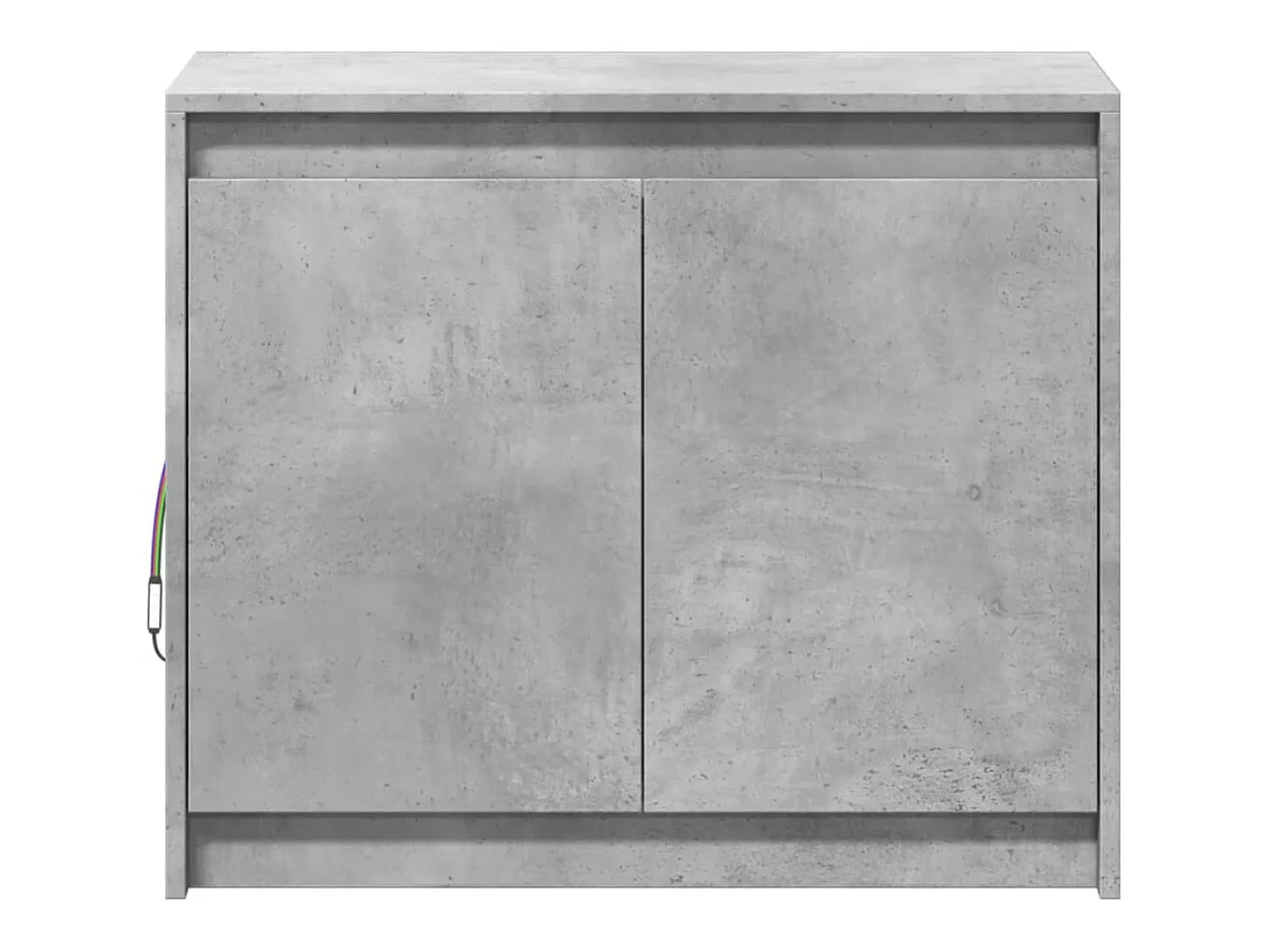 Aparador con LED gris hormigón 72x34x61 cm madera de ingeniería