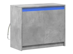Aparador con LED gris hormigón 72x34x61 cm madera de ingeniería