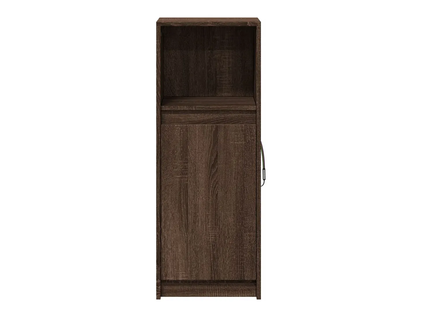 Aparador con LED madera ingeniería marrón roble 38x34x100 cm