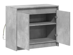 Aparador con LED madera ingeniería gris hormigón 72x34x61 cm