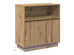 Aparador con LED Roble Artesano 71x34,5x75 cm Madera de ingeniería