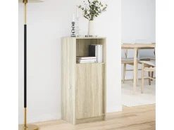 Aparador con LED roble Sonoma 42,5x34x100 cm madera de ingeniería