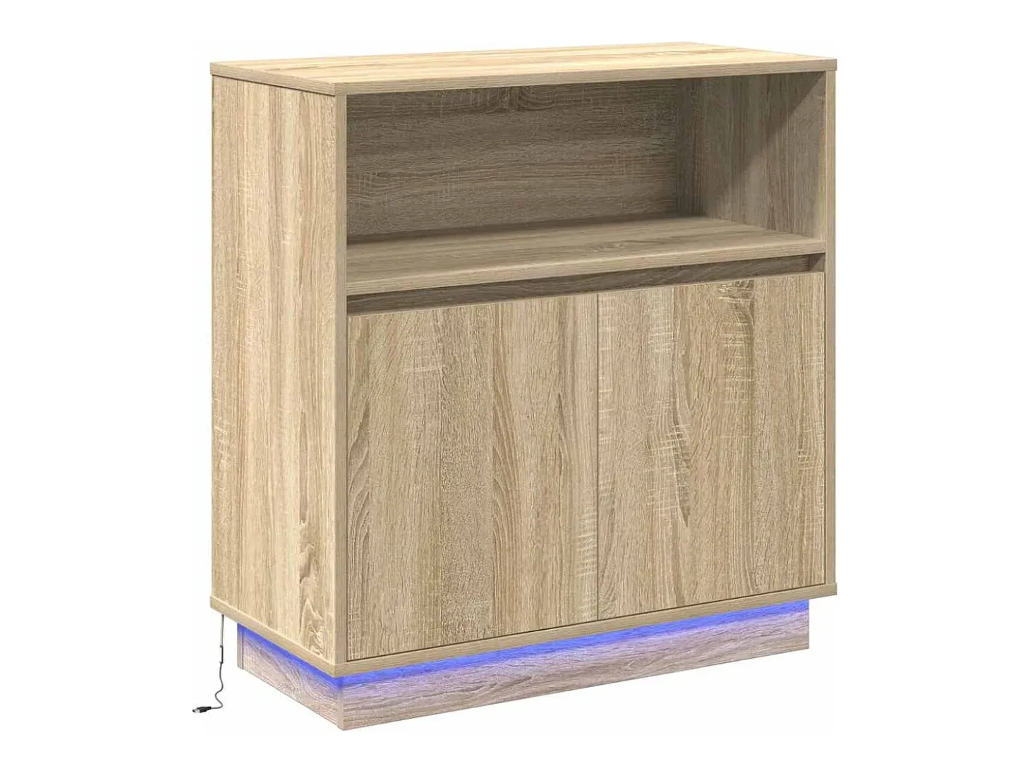 Aparador con LED Roble Sonoma 71x34,5x75 cm Madera reconstituida