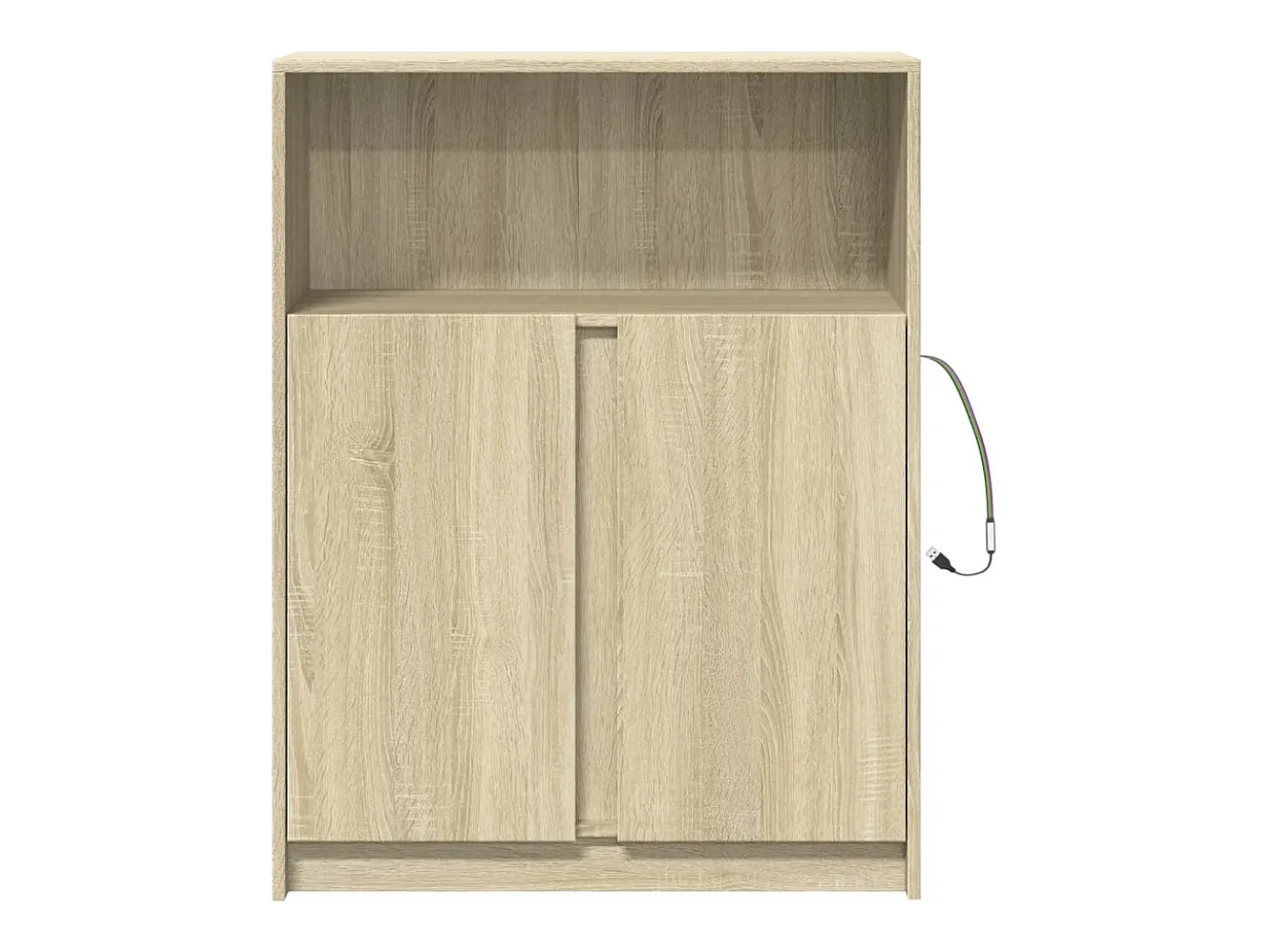 Aparador con LED roble Sonoma 77x34x100 cm madera de ingeniería