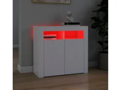 Aparador con luces LED blanco 80x35x75 cm