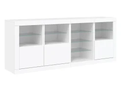 Aparador con luces LED blanco 164x37x67 cm ES489611
