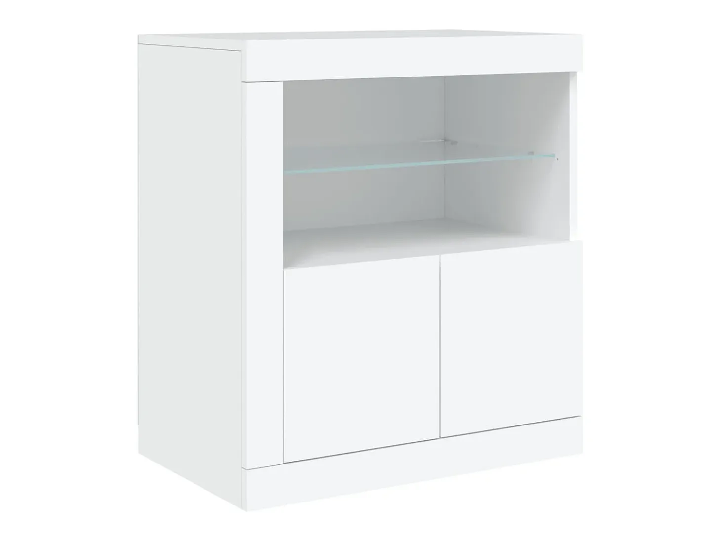 Aparador con luces LED blancas 283x37x67 cm