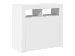 Aparador con luces LED blanco brillante 80x35x75 cm