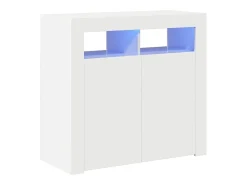 Aparador con luces LED blanco brillante 80x35x75 cm