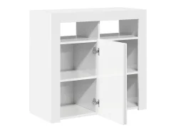 Aparador con luces LED blanco brillante 80x35x75 cm