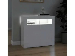 Aparador con luces LED blanco brillante 80x35x75 cm