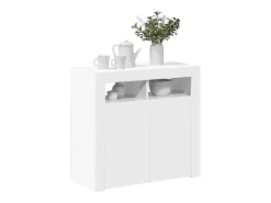 Aparador con luces LED blanco brillante 80x35x75 cm