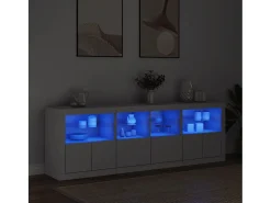 Aparador con luces LED blanco 202x37x67 cm