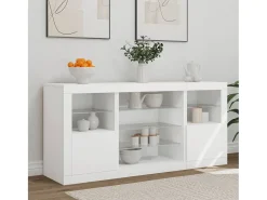 Aparador con luces LED blanco 142,5x37x67 cm ES463332
