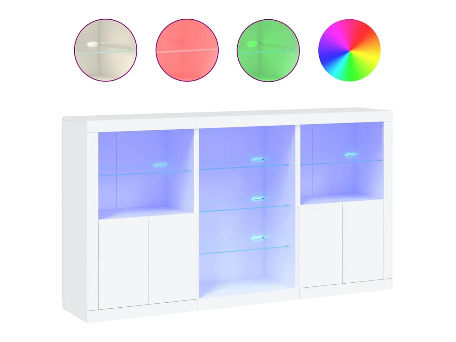 Aparador con luces LED blanco 181,5x37x100 cm
