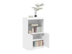 Aparador con luces LED blanco 60,5x37x100 cm