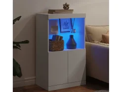 Aparador con luces LED blanco 60,5x37x100 cm
