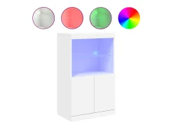 Aparador con luces LED blanco 60,5x37x100 cm