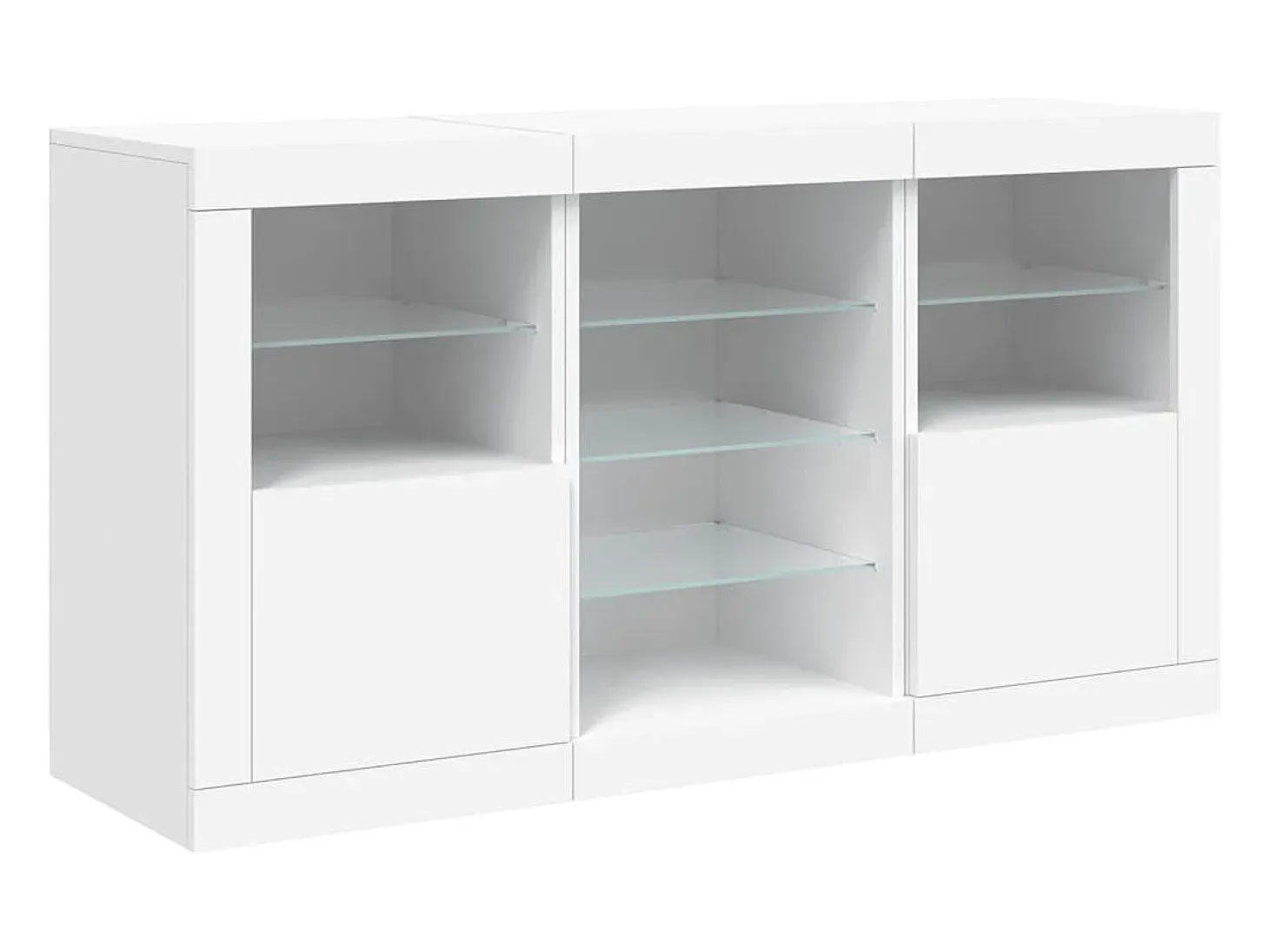 Aparador con luces LED blancas 123x37x67 cm