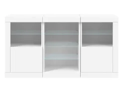 Aparador con luces LED blancas 123x37x67 cm